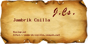 Jambrik Csilla névjegykártya